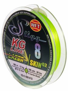 Шнур плетёный WFT KG SLIGG LAZER SKIN G2 x8 Chartreuse150/012, фото 2