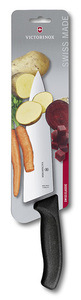 Нож Victorinox разделочный, лезвие 20 см широкое, черный, в картонном блистере, фото 2