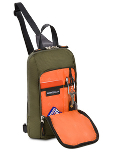 Рюкзак Swissgear с одним плечевым ремнем, зеленый, 18x5x33 см, 4 л, фото 4