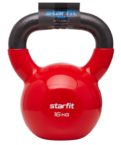 Гиря виниловая Starfit DB-401, 16 кг, красный, фото 4