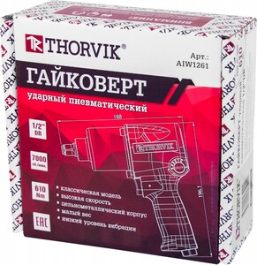 Thorvik AIW1261 Гайковерт пневматический 1/2"DR 7000 об/мин, 610 Nm, фото 3