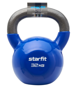 Гиря виниловая Starfit DB-401, 32 кг, темно-синий, фото 4