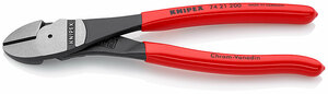 Бокорезы особо мощные, губки 12°, 200 мм, фосфатированные, обливные ручки KNIPEX KN-7421200, фото 1