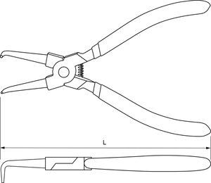 Thorvik IRBP180 Щипцы загнутые 90° для стопорных колец с ПВХ рукоятками, сжим, 180 мм, 12-65 мм, фото 2