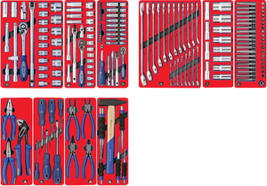 Набор инструментов "СТАНДАРТ" для тележки, 10 ложементов, 186 предметов МАСТАК 5-00186, фото 2