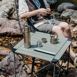 Стол туристический Naturehike Yamami L03 алюминиевый, 52,5х52,5х42 см, складной, серо-зеленый CNK2450JJ013-PFGRM, фото 2