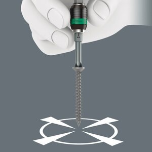 Набор бит-зенкеров WERA WE-104650, конических трёхканавочных 90° с отвёрткой-битодержателем и битодержателем Rapidaptor, 8 пр., 1/4" C6.3/E6.3, 6.3-20.5, 846/8, фото 2