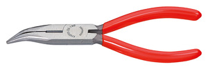 Длинногубцы с режущими кромками, губки 40°, 160 мм, фосфатированные, обливные ручки KNIPEX KN-2521160, фото 1