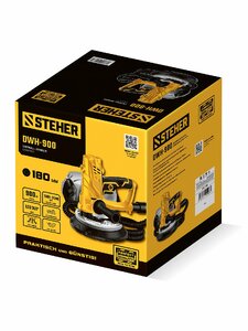 Шлифовальная машина для стен STEHER d180 мм, 900 Вт, подсветка, (DWH-900), фото 3