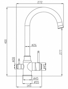 Смеситель для кухни ZORG Steel Hammer Inox (SH 763 INOX GRAFIT PVD) Графит, фото 2