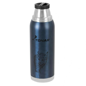 Термос TONAR (HS.TM-055S-BL) 1200ML с ситечком Рысь синий (2 крышки-кружки), фото 2