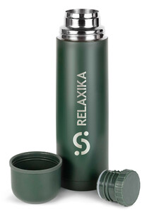 Термос Relaxika 101 (1 литр), хаки (стикерпак "Кемпинг"), фото 7