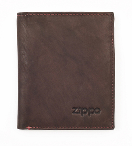 Портмоне Zippo, коричневое, натуральная кожа, 10×1,5×12,3 см, фото 1