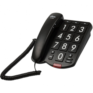 Телефон проводной RITMIX RT-520 black, без дисплея,с большими кнопками и крупн. цифрами, цвет слонов, фото 1