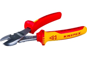 Бокорезы особо мощные VDE, 180 мм, хром, 2-комп диэлектрические ручки KNIPEX KN-7406180SB, фото 3