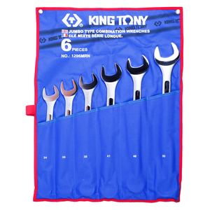 Набор комбинированных ключей, 34-50 мм, чехол из теторона, 6 предметов KING TONY 1296MRN, фото 1
