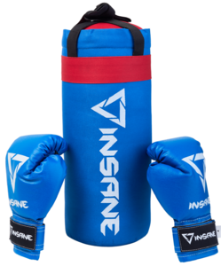 Набор для бокса Insane Fight, синий, 39х16 см, 1,7 кг, 4 oz, фото 1