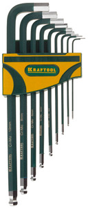 Набор длинных имбусовых ключей KRAFTOOL Industrie 9 шт. 27445-H9, фото 1