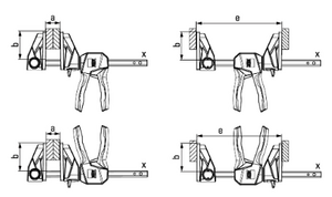 Струбцина пистолетного типа, BESSEY EZ360   1.4кН, 300 мм x 80 мм, распор 195 - 465 мм, с вращающейся на 360° рукояткой, фото 3