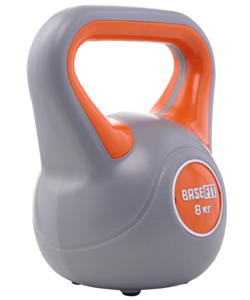 Гиря пластиковая BASEFIT DB-503, 8 кг, серый/оранжевый, фото 2
