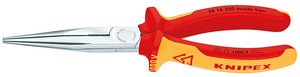 Длинногубцы с режущими кромками VDE, 200 мм, хром, 2-комп диэлектрические ручки, SB KNIPEX KN-2616200SB, фото 1