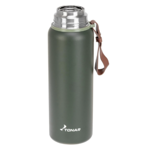 Термос (T-KD-7030-0.9) 900ML хаки (пробка-ситечко, крышка-кружка, ремешок) TONAR, фото 4