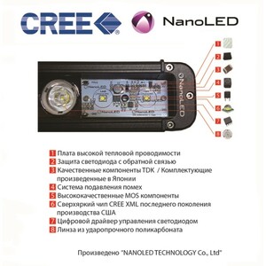 Фара светодиодная NANOLED 70W, SLIM круглая, 7 LED CREE X-ML, узкий луч, D150*85 мм, фото 3