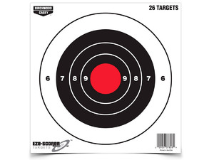 Мишень бумажная Birchwood Eze-Scorer Bull's-eye Paper Target 8" 26шт. BC-37826, фото 1