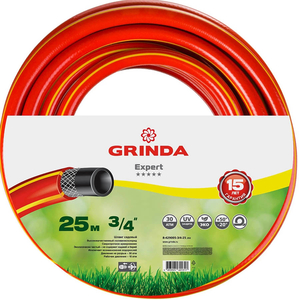Поливочный шланг GRINDA PROLine Expert 3 3/4", 25 м, 30 атм, трёхслойный, армированный 8-429005-3/4-25