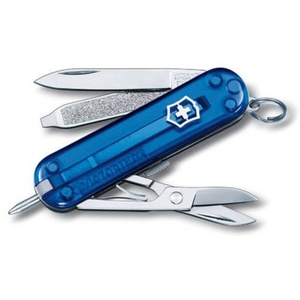 Нож-брелок Victorinox Classic Signature, 58 мм, 7 функций, полупрозрачный синий