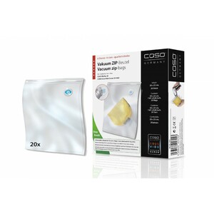 Пакеты ЗИП для вакуумных упаковщиков CASO VACU ZIP 20*23, 150мкм, 20шт, фото 1