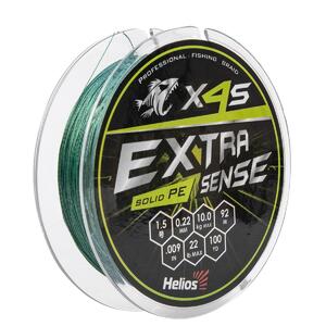 Шнур Extrasense X4S PE Green 92m 1.5/22LB 0.22mm (HS-ES-X4S-1.5/22LB) Helios, фото 1