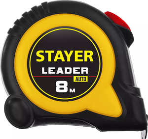 Рулетка с автостопом STAYER Leader 8м х 25мм 3402-08-25, фото 2