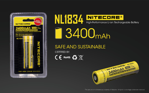 Аккумулятор NITECORE NL1834 18650 LI-ION 3.7v 3400mA 10927, фото 4