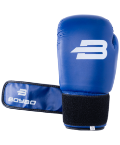 Перчатки боксерские BoyBo Basic, 10 oz, к/з, синий, фото 5