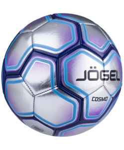 Мяч футбольный Jögel Cosmo №5, серебристый/синий, фото 2
