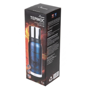 Термос (HS.TM-054-BE) 1000ML Орёл синий (2 крышки-кружки) TONAR, фото 9