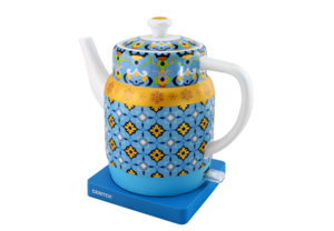 Чайник керамический Centek CT-0066 1.8л, 2150W, цветной рисунок, керамика, квадратная подставка