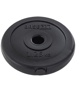 Диск пластиковый BASEFIT BB-203 d=26 мм, черный, 1,25 кг, фото 1