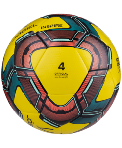 Мяч футзальный Jögel Inspire №4, желтый/черный/красный, фото 3