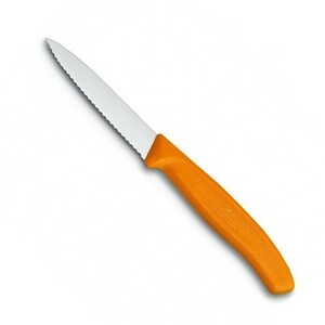 Нож Victorinox для очистки овощей, лезвие 8 см волнистое, оранжевый, фото 1