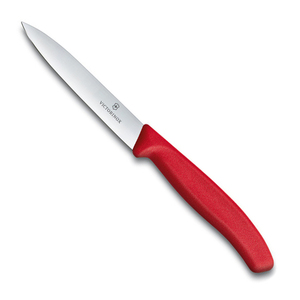 Нож Victorinox для чистки овощей и фруктов, лезвие 10 см прямое, красный, фото 1