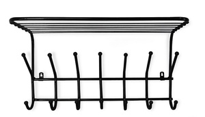 Вешалка настенная Волжаночка ВСП-117 Престиж с полкой 7 рожков (черная), фото 1