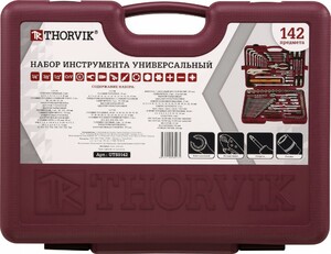 Thorvik UTS0142 Набор инструмента универсальный 1/4", 3/8" и 1/2"DR, 142 предмета, фото 3