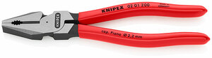 Плоскогубцы комбинированные особой мощности, 200 мм, фосфатированные, обливные ручки KNIPEX KN-0201200, фото 1