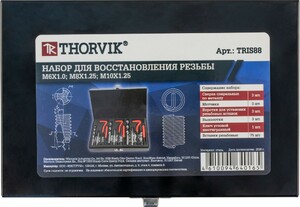 Thorvik TRIS88 Набор для восстановления резьбы M6-M10, 88 предметов
