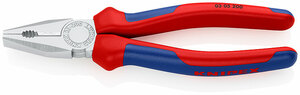Плоскогубцы комбинированные, 200 мм, хром, 2-комп ручки KNIPEX KN-0305200