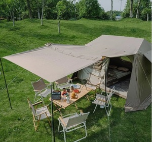 Палатка Naturehike Village 6.0 II поколения 4-местная, быстросборная, коричневая CNK2300ZP021-BR, фото 5